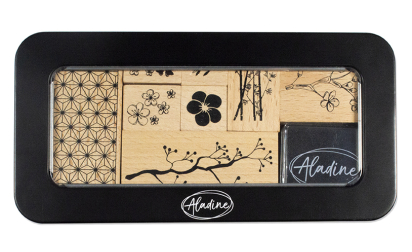 Wood stamps box - Flowers