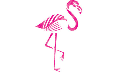 Pink flamingo textile stencil image