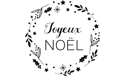 image de Tampon bois F - Joyeux Noël Couronne