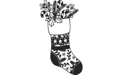 image de Tampons bois - Chaussette de Noël