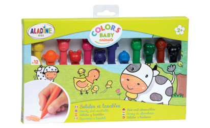 Gros Crayons de Couleur Aladine Colors Baby Jumbo - 8 couleurs vives