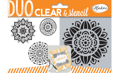 image de Duo clear & stencil - mandala