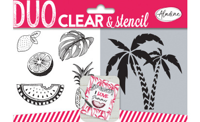 image de Duo clear & stencil - jungle