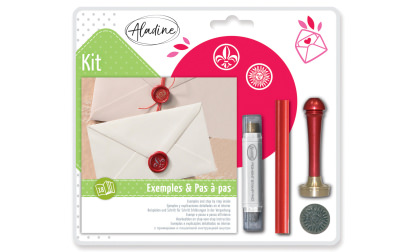 Correspondence wax kit with fleur-de-lis and classic sun image