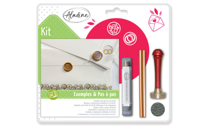 Wedding wax kit with wedding rings and cupid image