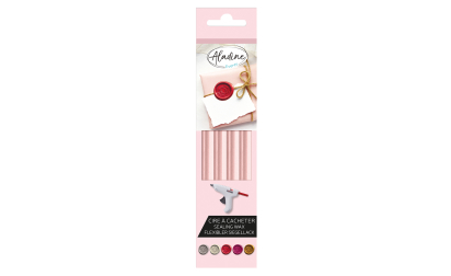 image de PACK 4 BATONS CIRE FLEXIBLE RONDS ROSE PASTEL