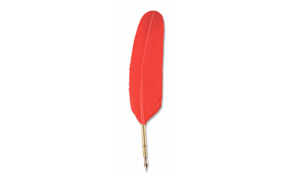 Tube quill goose feather red image