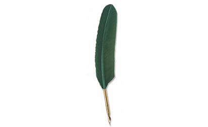 Tube quill goose feather green