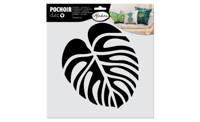 Pochoir textile feuille tropicale