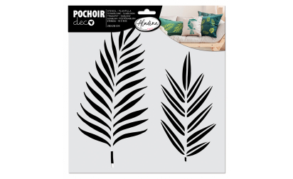 Pochoir Métal Feuilles Tropicales UNICRAFTALE - Acier Inoxydable, Réutilisable - 10,1x17,7 Cm - Pour Pyrogravure, Scrapbooking