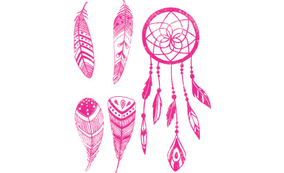 Feather textile stencil image