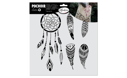 Pochoir textile plume