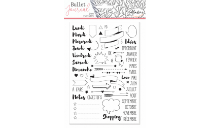 Aladine - Stampo Bullet Clear TRACKERS 1 - Silicone Foam Stamp Sheet -  Ideal for Bullet Journals, Scrapbooking, Notebooks - DIY Crafts