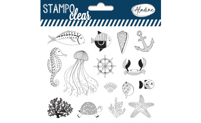 Stampo clear - tampons transparents - ambiance marine