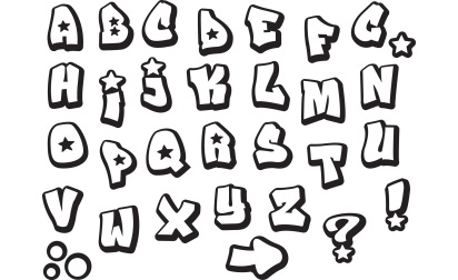 Fun graffiti alphabet stamp  image