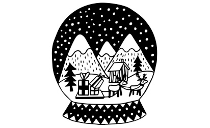 Tampon bois - Boule de Noël