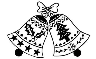 Tampon bois - Cloches Noël