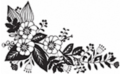 Tampon bois - Coin fleuri