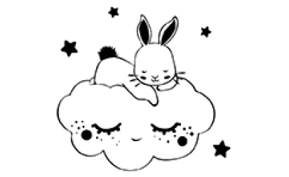 image de Tampon bois - Lapin & Nuage