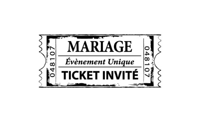 Tampons bois - mariage ticket invité