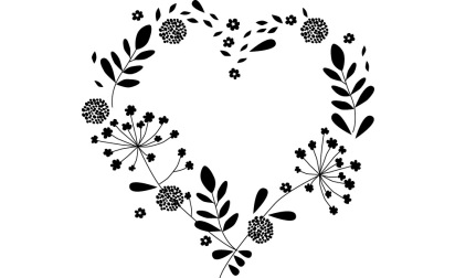 image de Tampons bois - coeur floral