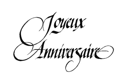 image de Tampons bois - joyeux anniversaire calligraphié