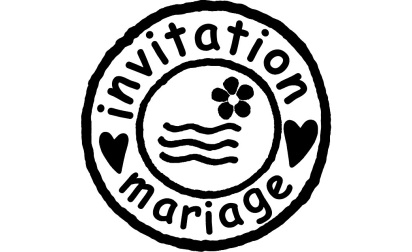 image de Tampons bois - timbre invitation mariage