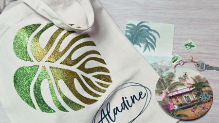 Izink Diamond Tote Bag Feuille tropicale